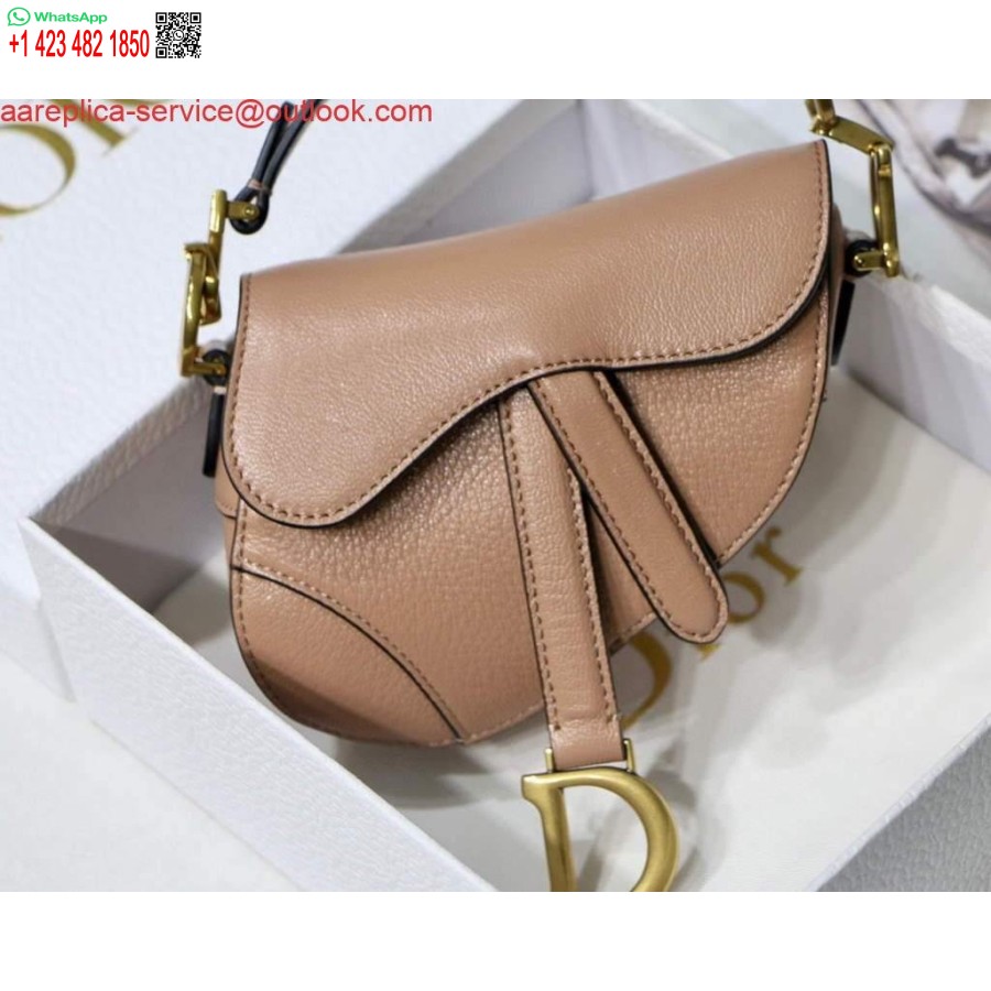 ρεπλίκα Dior M6008 σέλα τσάντα σούπερ μίνι τσάντα δέρμα αγελάδας ανοιχτό ροζ