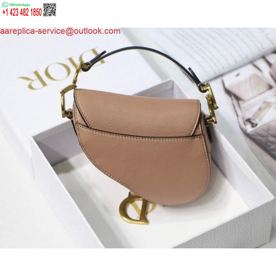 ρεπλίκα Dior M6008 σέλα τσάντα σούπερ μίνι τσάντα δέρμα αγελάδας ανοιχτό ροζ