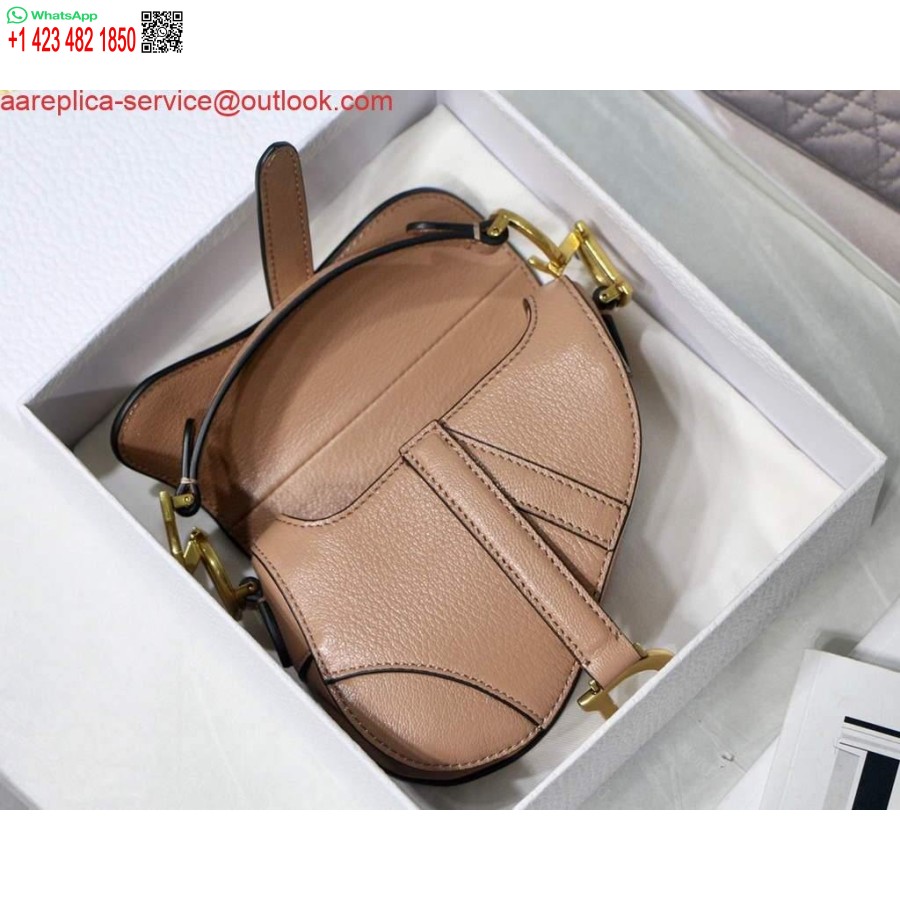 ρεπλίκα Dior M6008 σέλα τσάντα σούπερ μίνι τσάντα δέρμα αγελάδας ανοιχτό ροζ