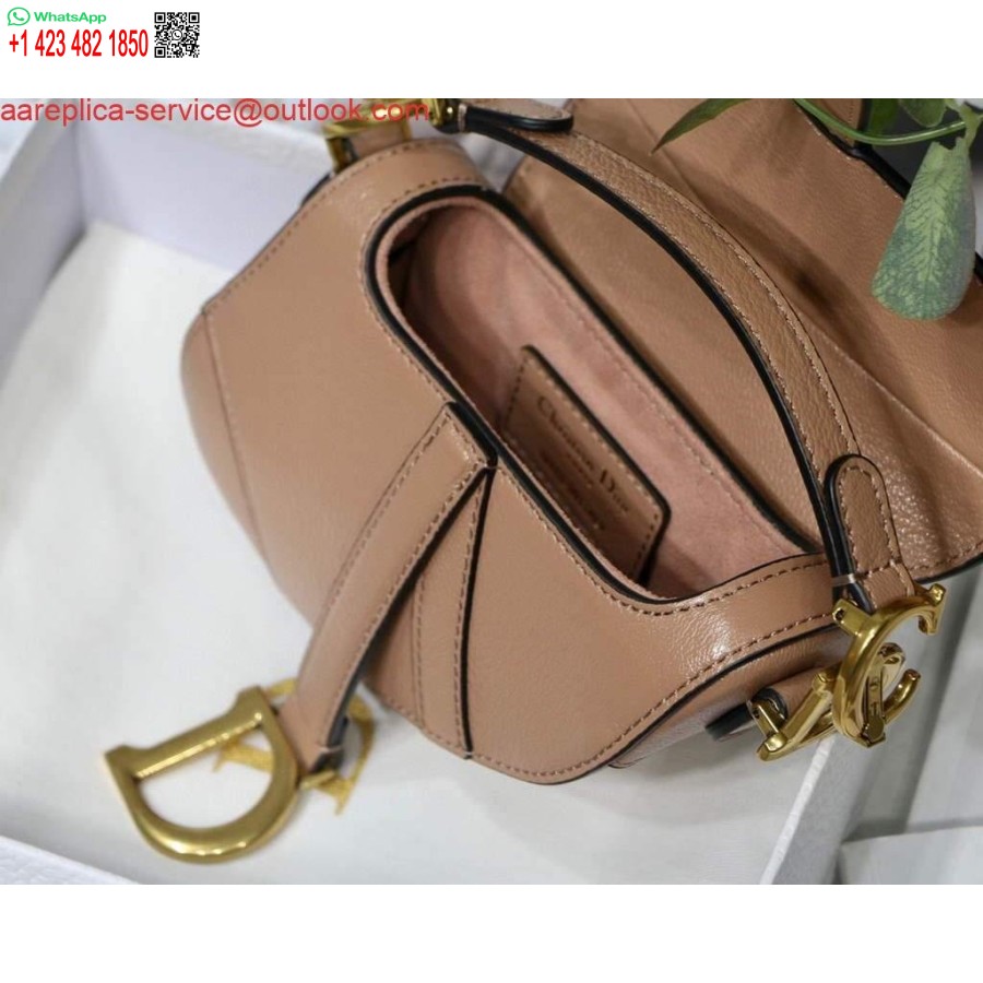 ρεπλίκα Dior M6008 σέλα τσάντα σούπερ μίνι τσάντα δέρμα αγελάδας ανοιχτό ροζ