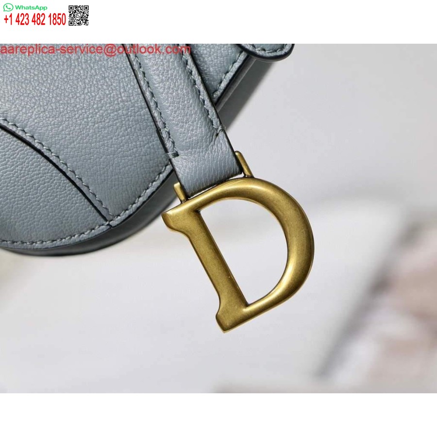 ρεπλίκα Dior M6008 σέλα τσάντα σούπερ μίνι τσάντα δέρμα αγελάδας γαλάζιο