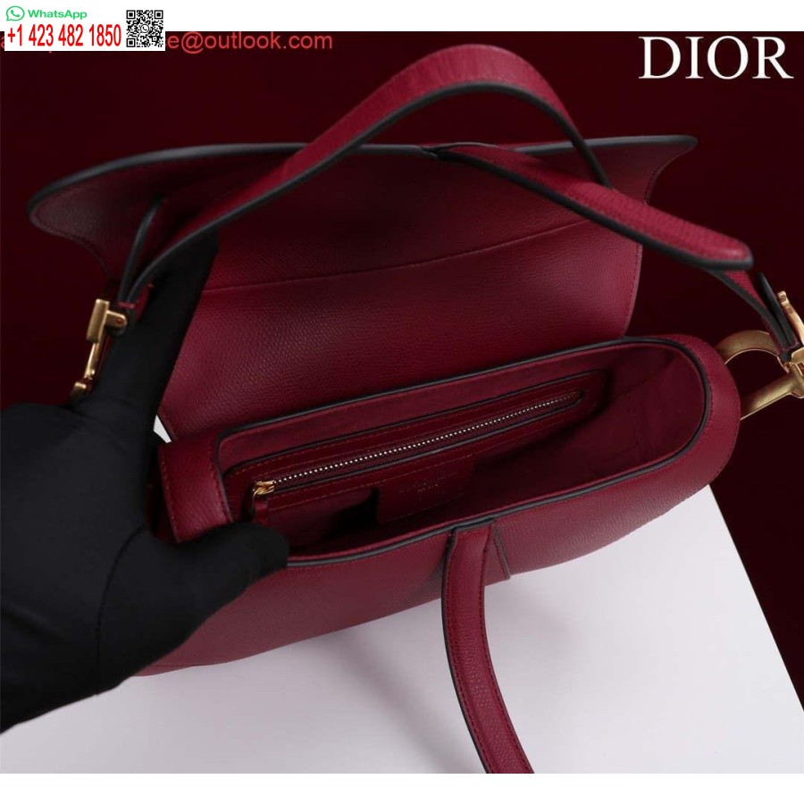 کیسه زین ماکت دیور M0455 با پوست گوساله دانه قرمز شراب بند