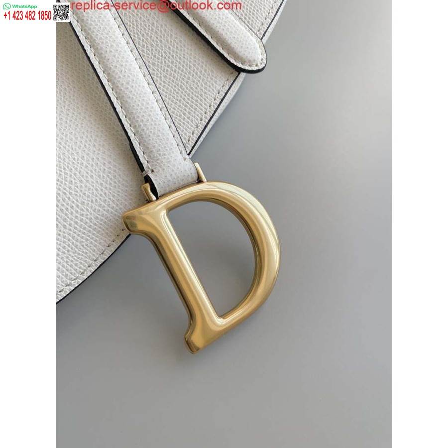 ρεπλίκα Dior M0455 τσάντα σέλας με λουράκι λευκό δέρμα μοσχαριού