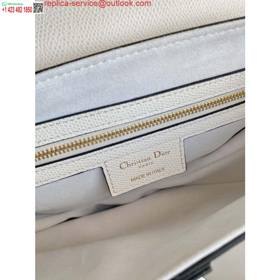 ρεπλίκα Dior M0455 τσάντα σέλας με λουράκι λευκό δέρμα μοσχαριού