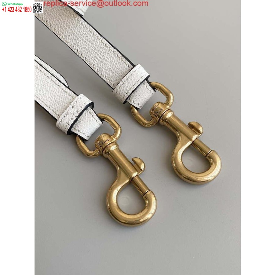 ρεπλίκα Dior M0455 τσάντα σέλας με λουράκι λευκό δέρμα μοσχαριού