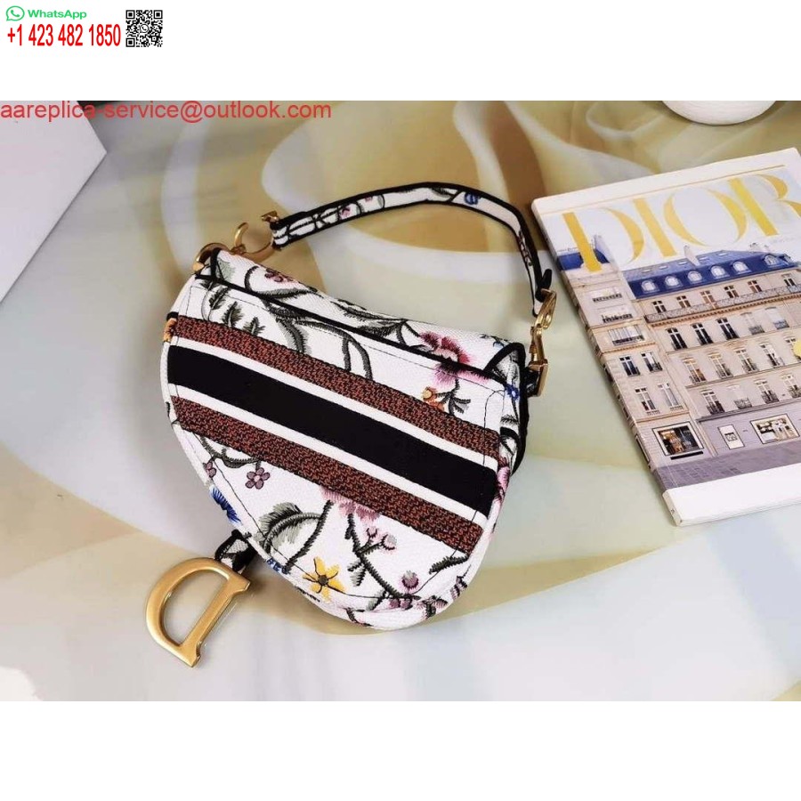 کیسه زینی Replica Dior M0455 با بند دوزی دوخت سفید