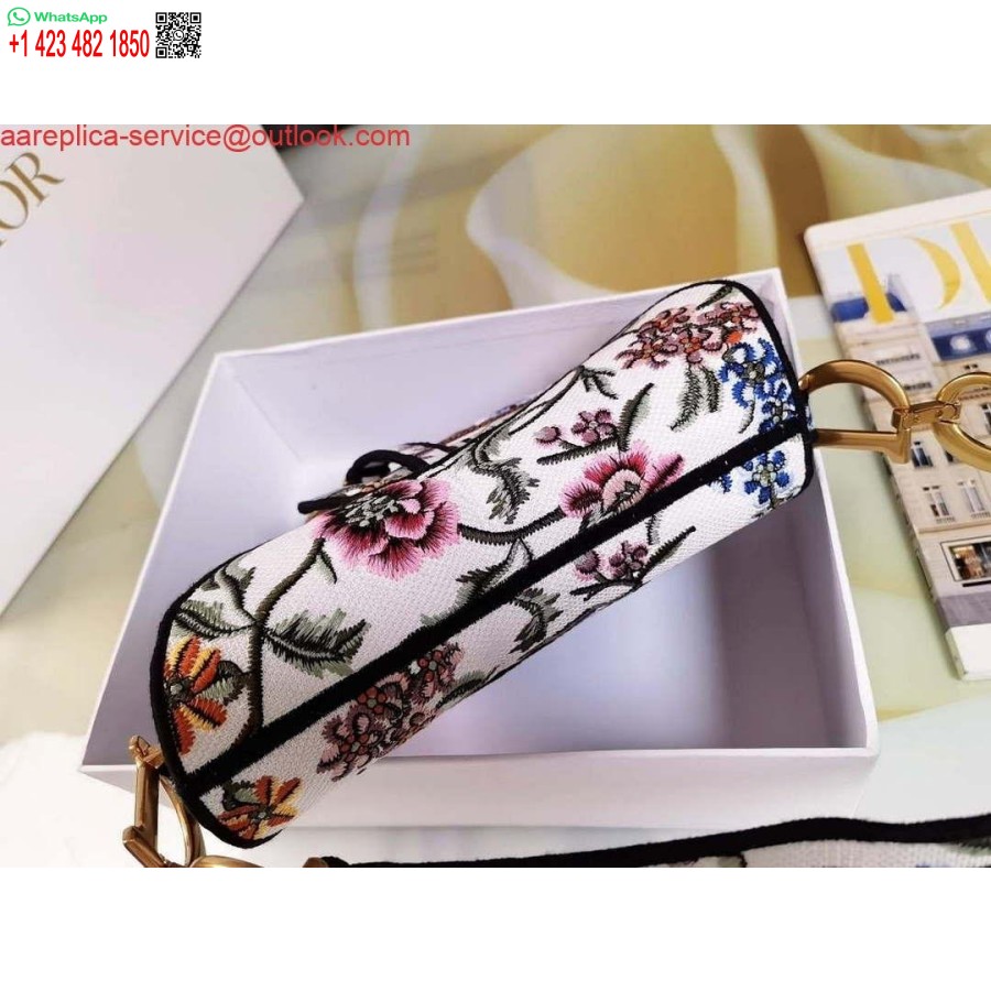 کیسه زینی Replica Dior M0455 با بند دوزی دوخت سفید