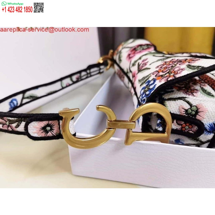 کیسه زینی Replica Dior M0455 با بند دوزی دوخت سفید