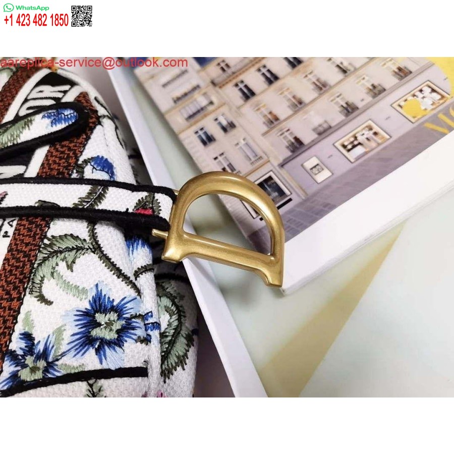 کیسه زینی Replica Dior M0455 با بند دوزی دوخت سفید