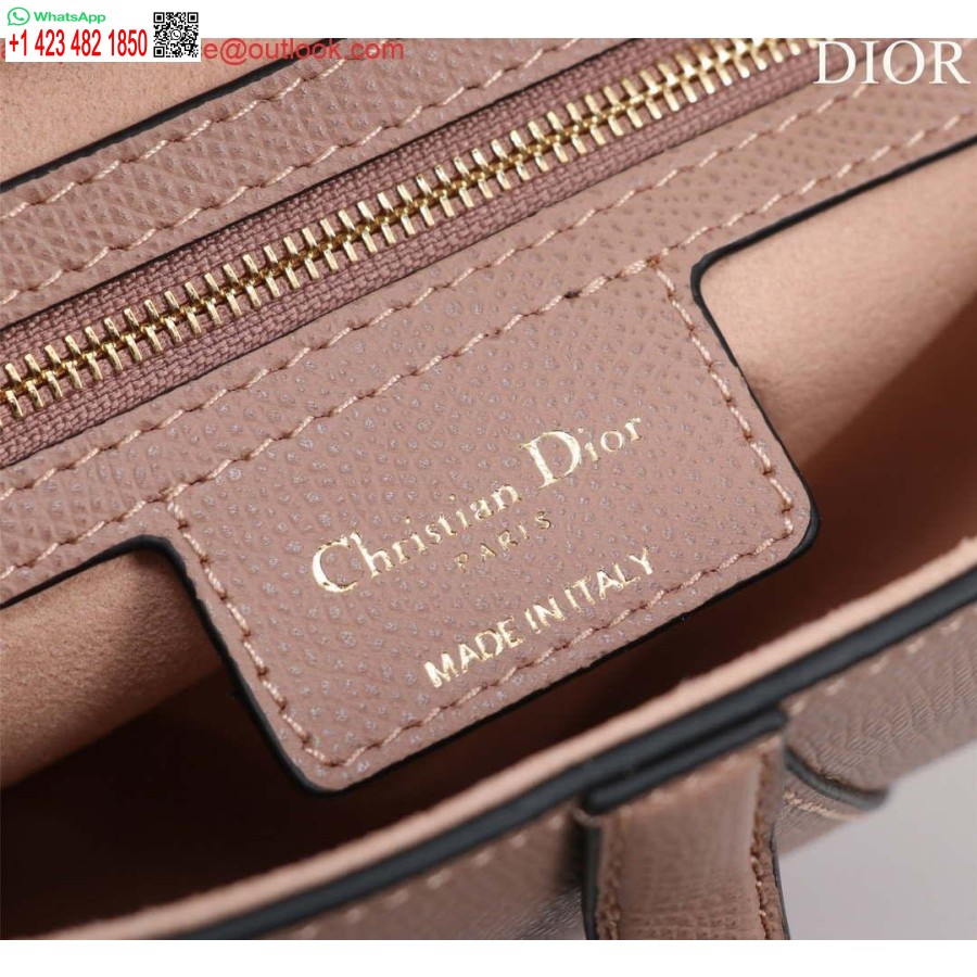 レプリカ ディオール M0455 サドルバッグ ストラップ付き ピンク グレインカーフスキン