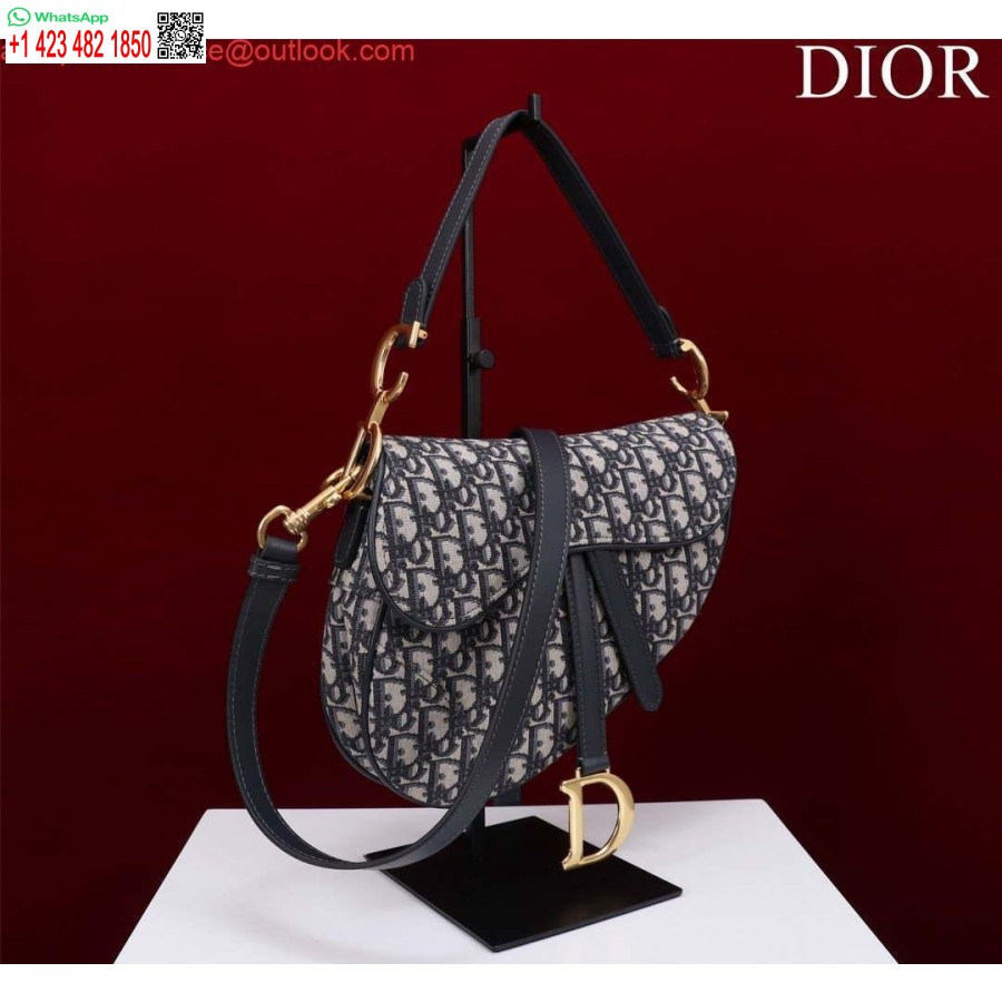 Replica Dior M0455 Satulalaukku Hihnalla Sininen Dior Vino Jacquard