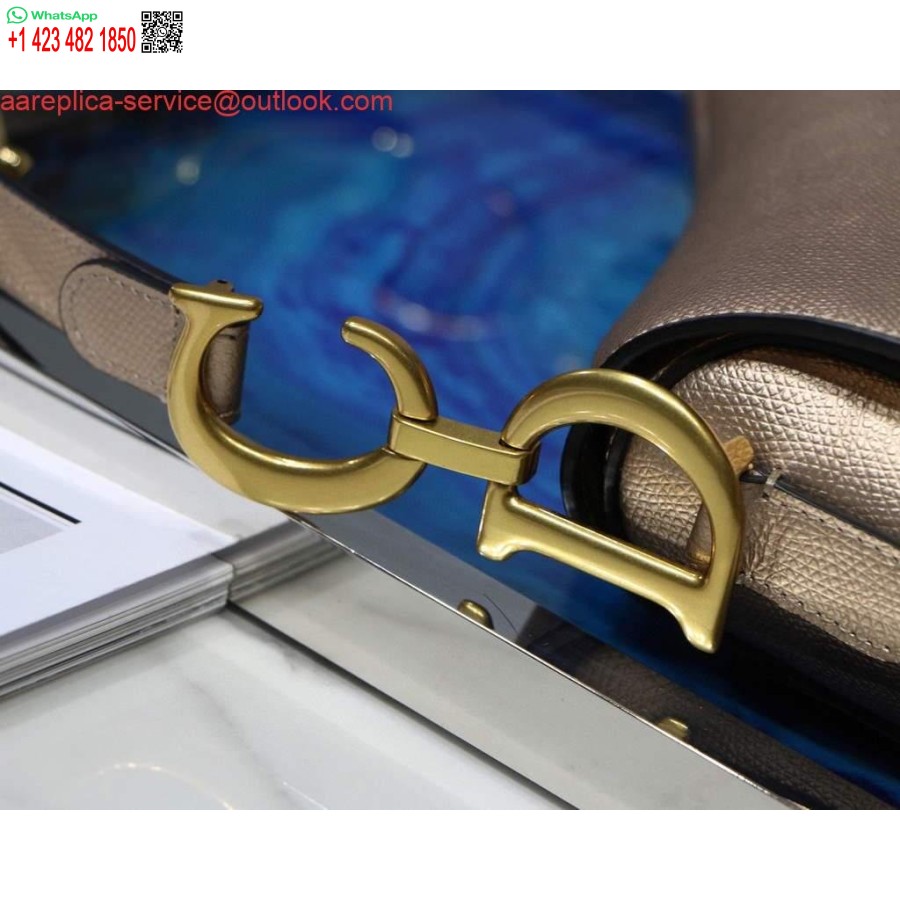 ماکت دیور M0446 کیسه زین دیور M0447 پوست گوساله دانه خاکستری نقره ای