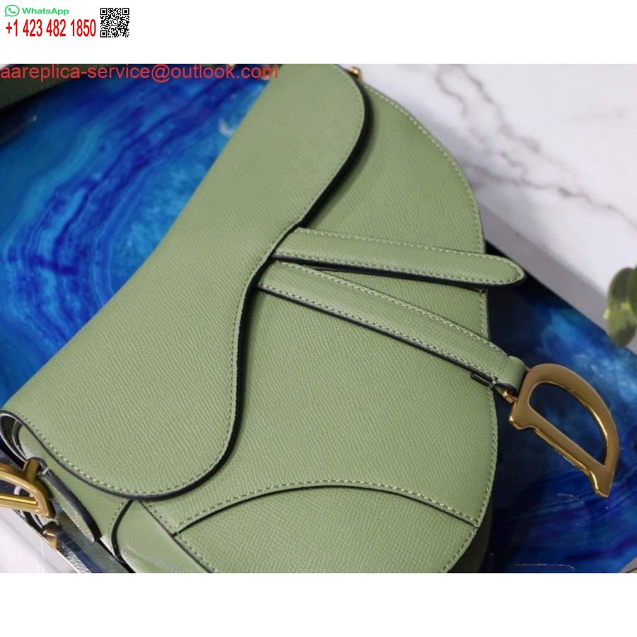 Replica Dior M0446 Dior Satulalaukku M0447 Vaaleanvihreä Rakeinen Vasikannahka