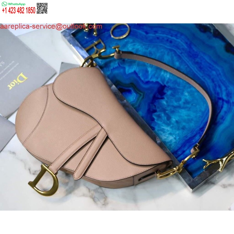 Replica Dior M0446 Dior Satulalaukku Vaaleanpunainen Rakeinen Vasikannahka