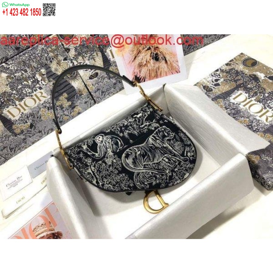 Replica Dior M0446 Dior Satulalaukku Harmaa Toile De Jouy Reverse Jacquard