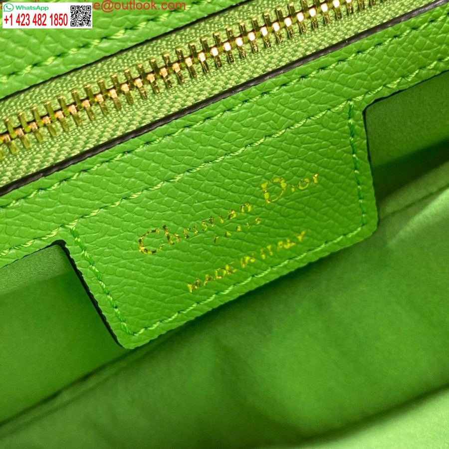 ρεπλίκα Dior M0446 Dior τσάντα σέλας με πράσινο λογότυπο από δέρμα μοσχαριού μπλε