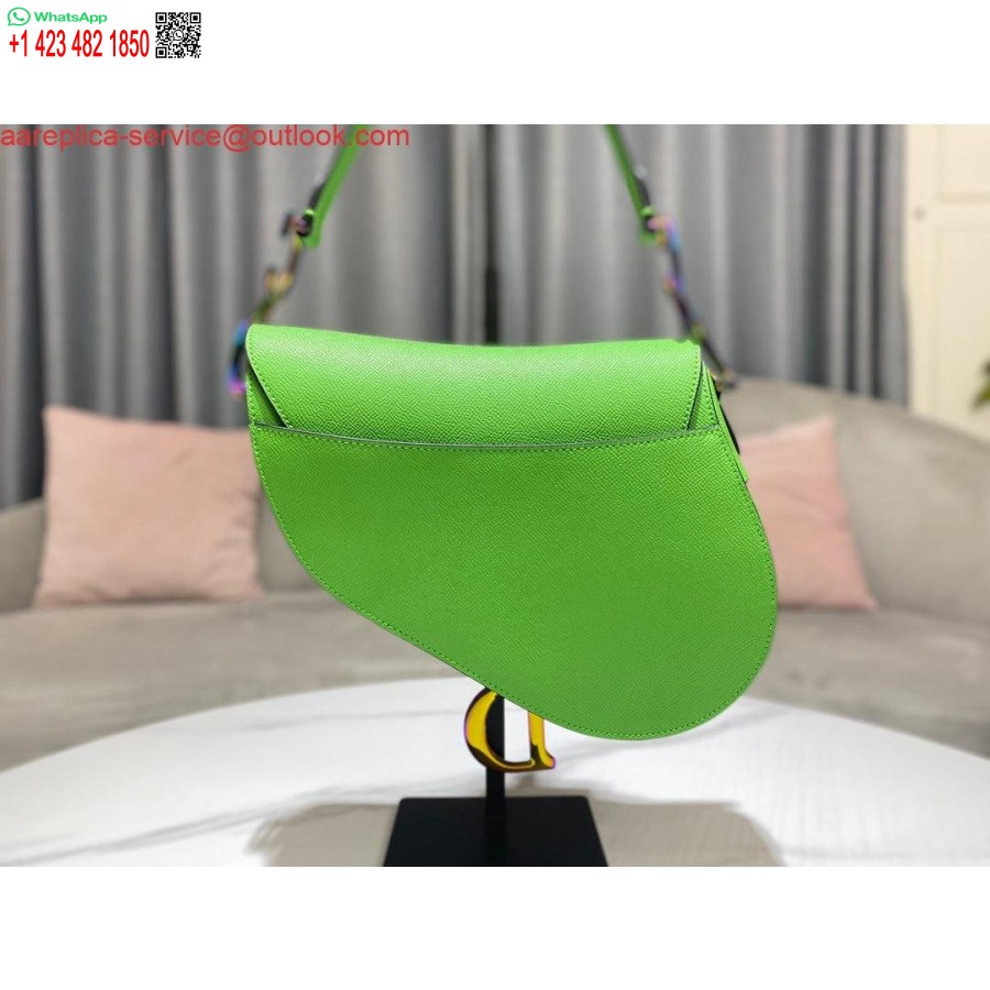 Replica Dior M0446 Dior Satulalaukku Vihreä Rakeinen Vasikannahka Sininen Logo