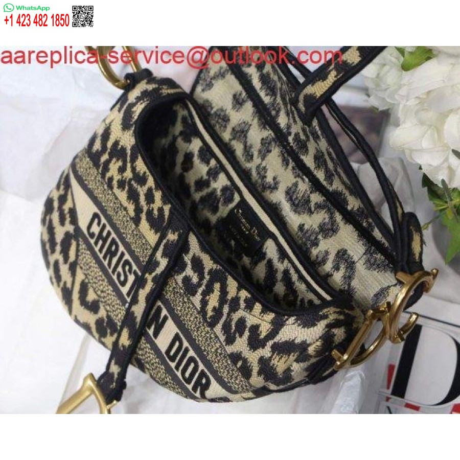 Replika Dior M0446 Dior Sedlasta Torba Bež Višebojni Mizza Vez