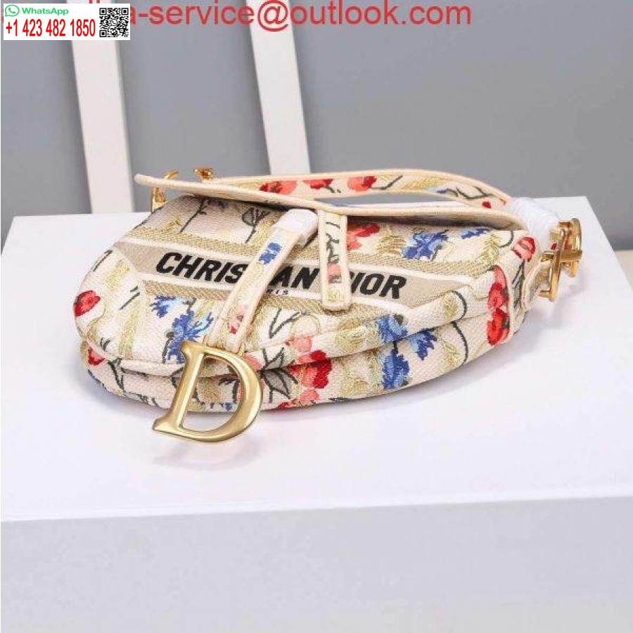 Réplica Dior M0446 Alforja Dior Con Bordado De Flores Multicolores