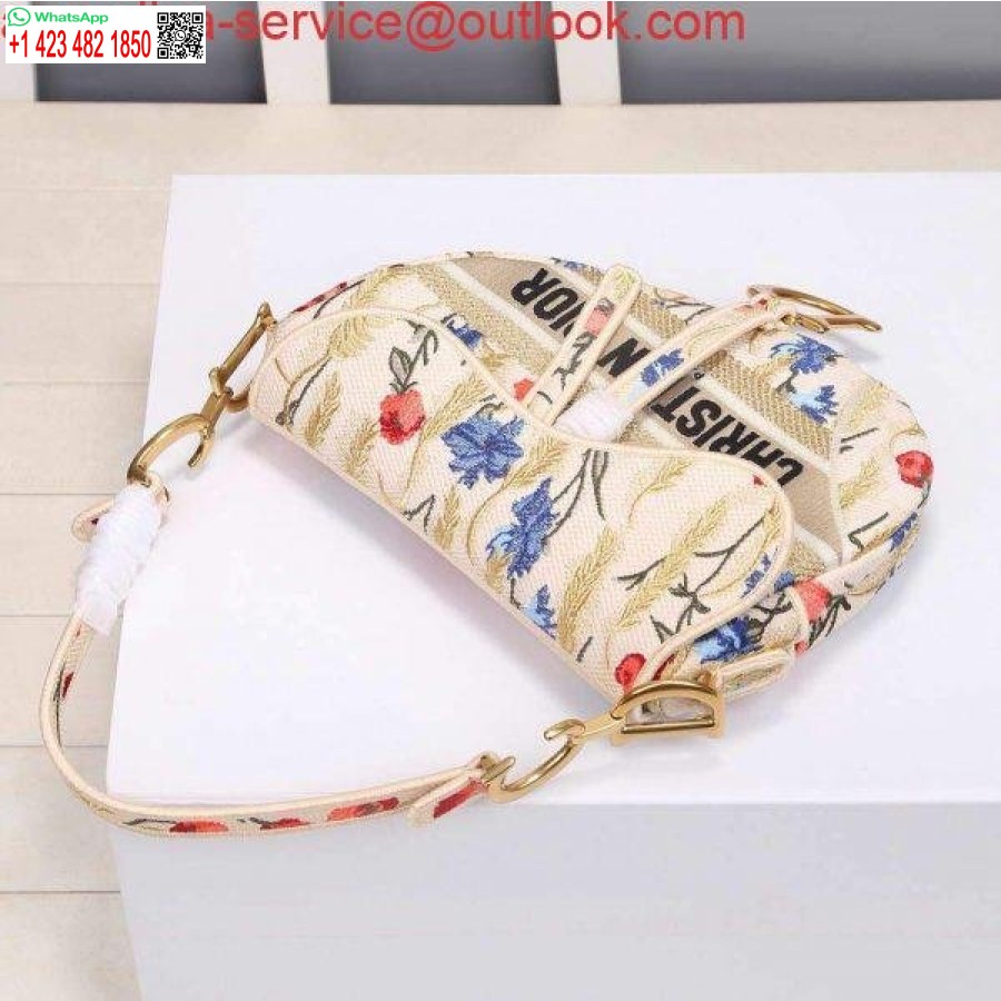Réplica Dior M0446 Alforja Dior Con Bordado De Flores Multicolores
