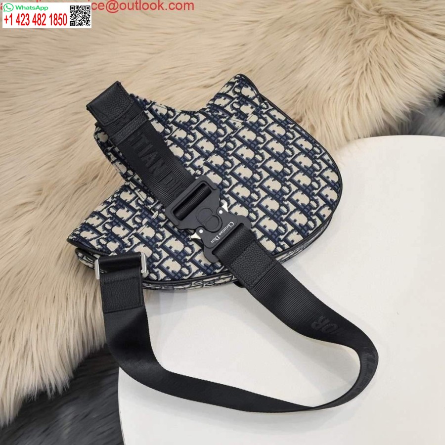 ماکت دیور 1adpo093 کیف زینتی مردانه دیور مایل ژاکارد آبی سرمه ای