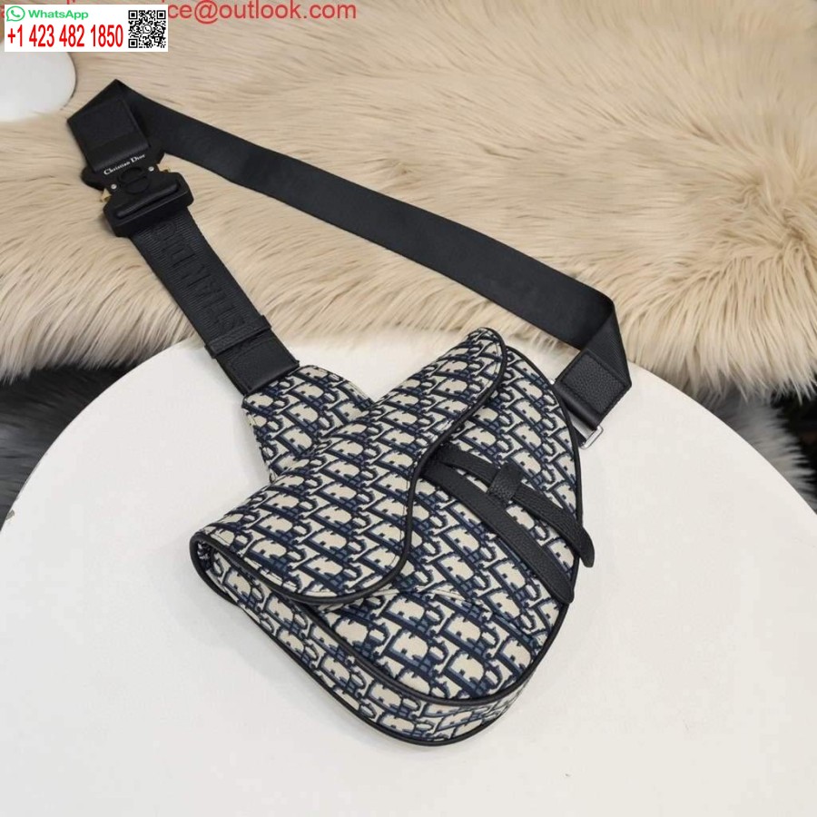 Replica Dior 1adpo093 Satula Miesten Laukku Dior Vino Jacquard Laivastonsininen