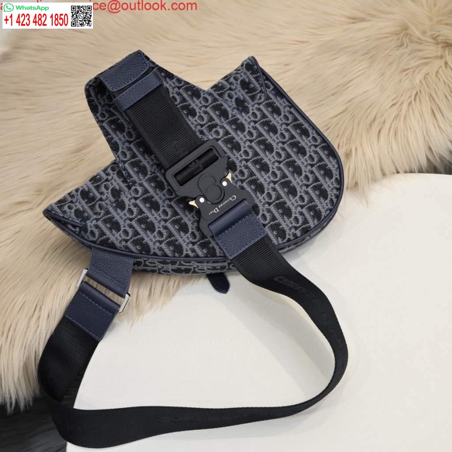 Replica Dior 1adpo093 Satula Miesten Laukku Dior Vino Jacquard Sininen