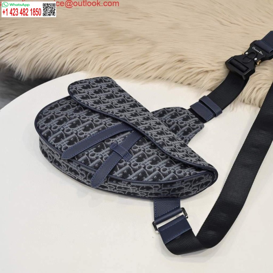 Replica Dior 1adpo093 Satula Miesten Laukku Dior Vino Jacquard Sininen