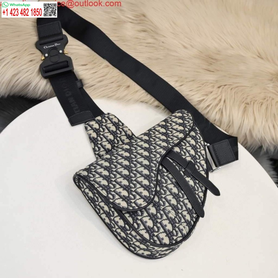 ماکت دیور 1adpo093 کیف زینتی مردانه دیور مایل ژاکارد مشکی با بژ