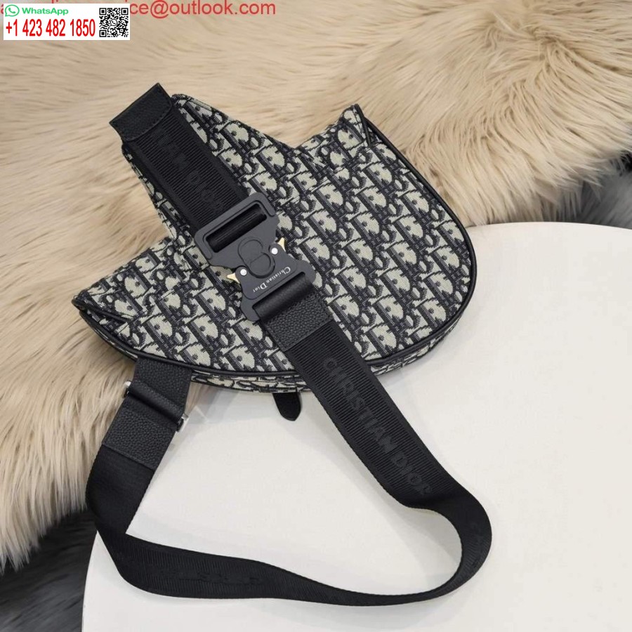 ماکت دیور 1adpo093 کیف زینتی مردانه دیور مایل ژاکارد مشکی با بژ