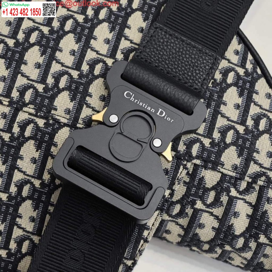 ماکت دیور 1adpo093 کیف زینتی مردانه دیور مایل ژاکارد مشکی با بژ