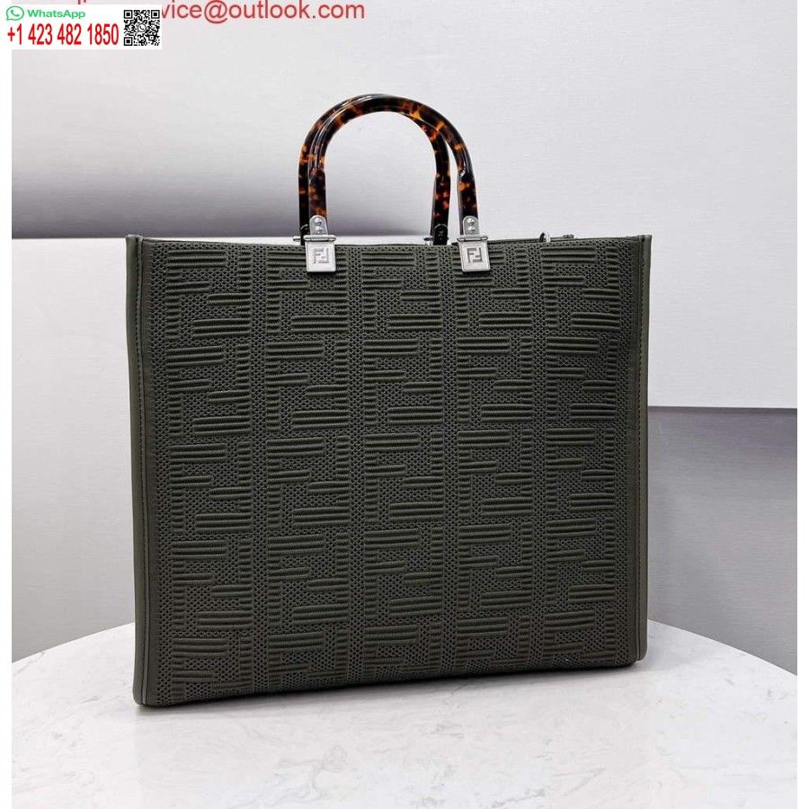 реплика Fendi 8bh386 слънчева средна голяма чанта Fendi 8258 зелено