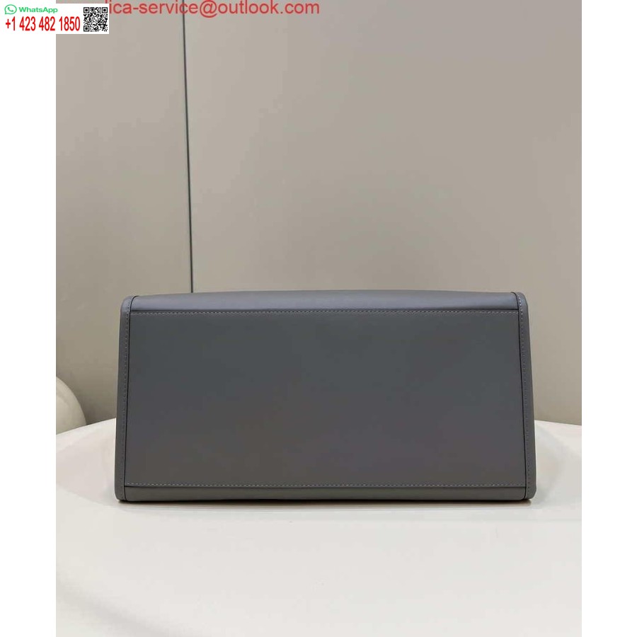 Реплика сумки Fendi 8bh386 Sunshine среднего размера, серая кожаная сумка-шоппер 8266s