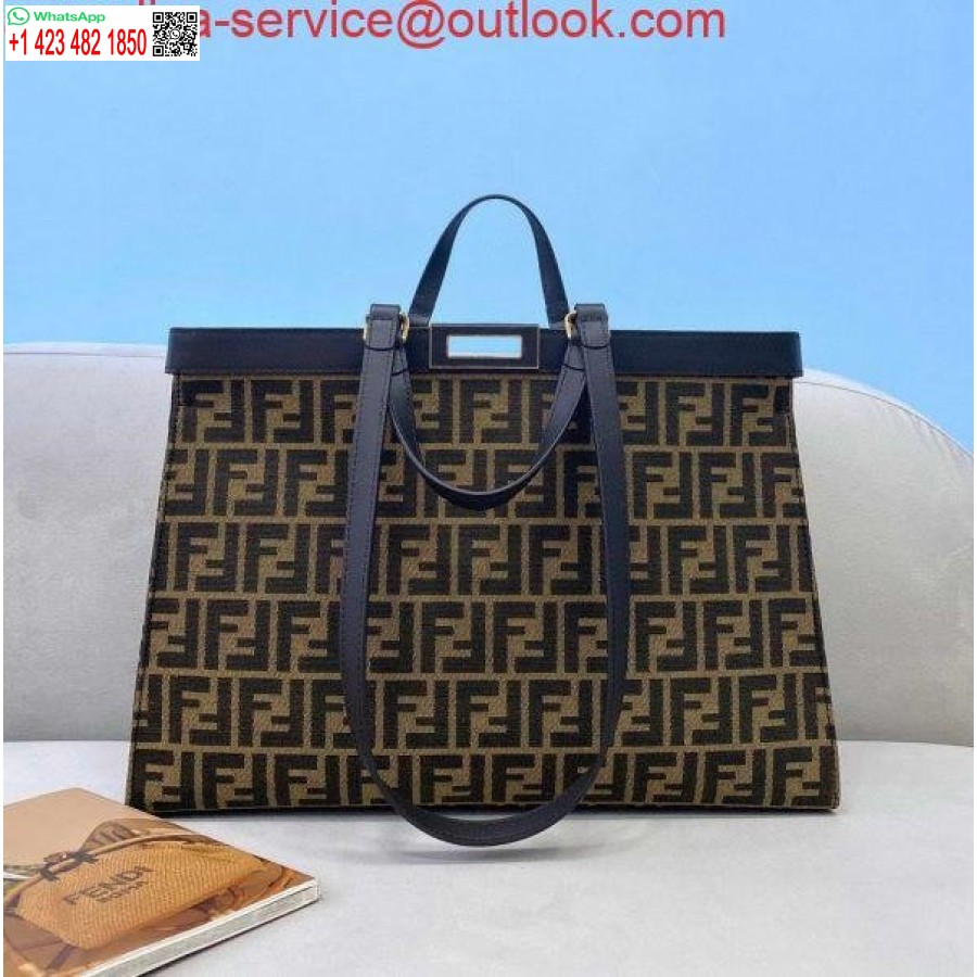 реплика Fendi 8bh374 Peekaboo X Tote зелена платнена чанта