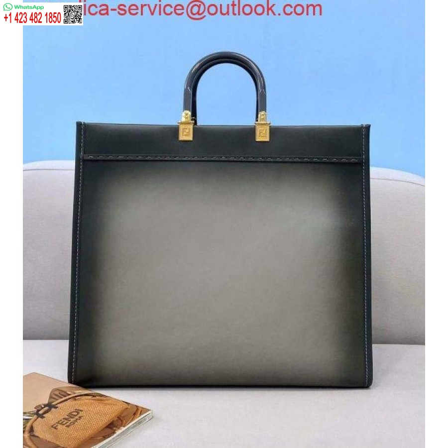 Replica Fendi 8bh372 Sunshine Iso Luonnonvärinen Nahkainen Ostoskassi 80009l Harmaa