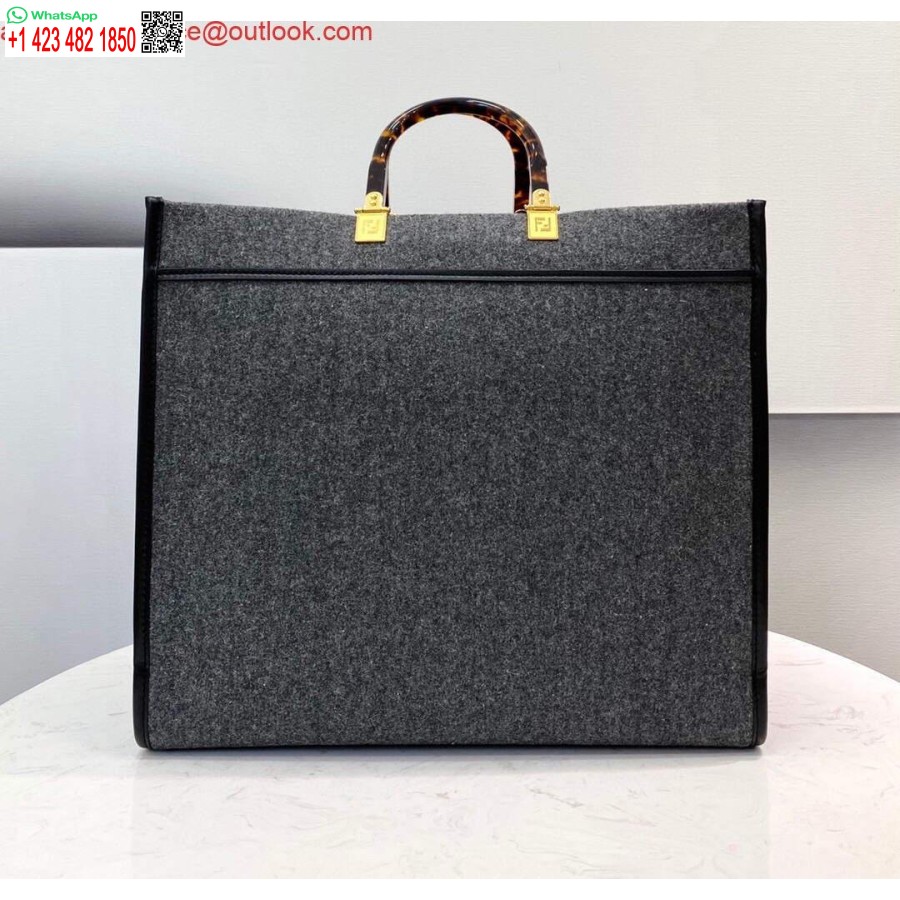Реплика Fendi 8bh372 Sunshine, большая серая фланелевая сумка-шоппер 8266c