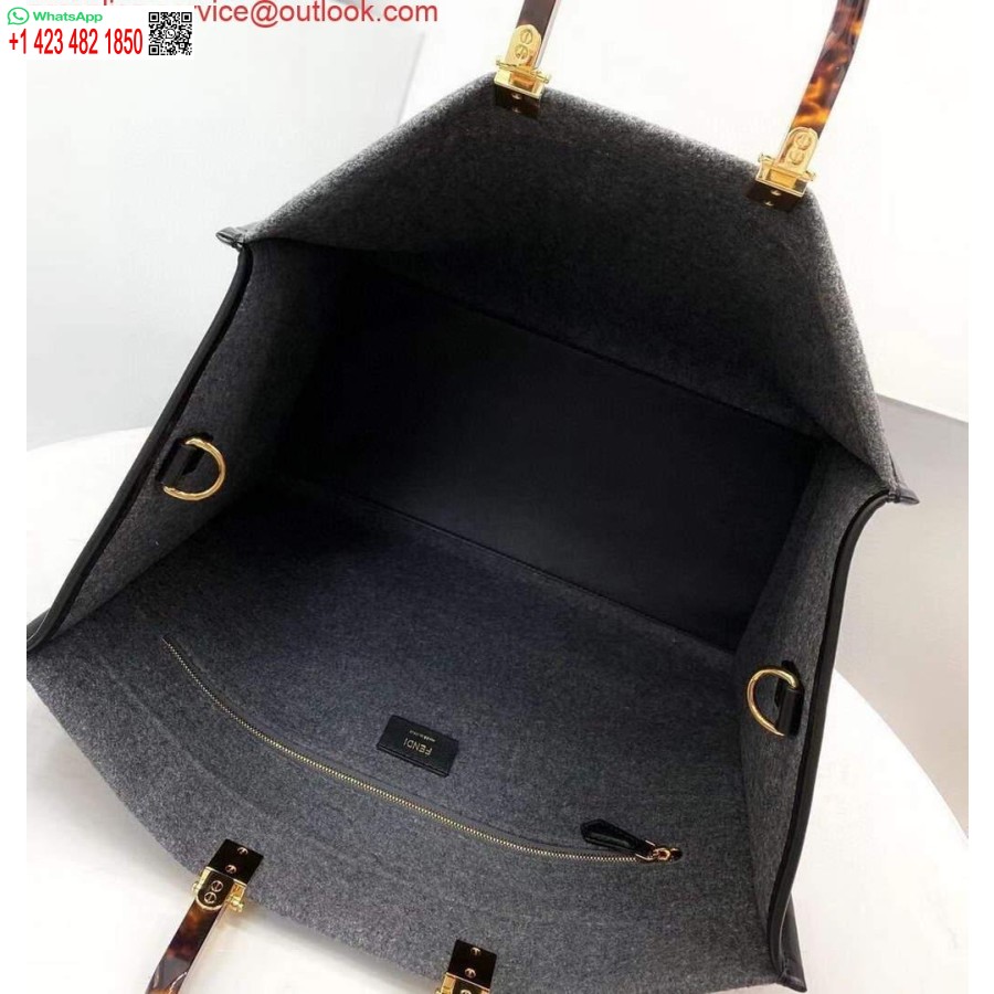 Реплика Fendi 8bh372 Sunshine, большая серая фланелевая сумка-шоппер 8266c