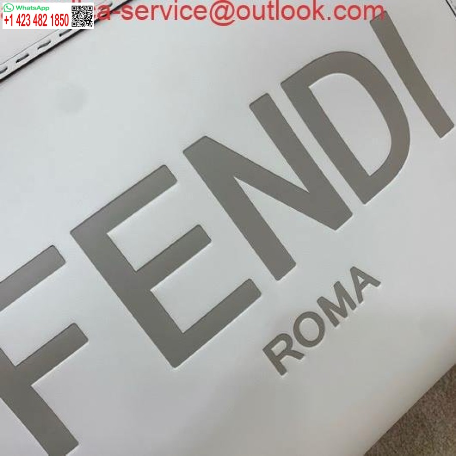 реплика Fendi 8bh372 голяма слънчева пазарска чанта Fendi от бяла кожа