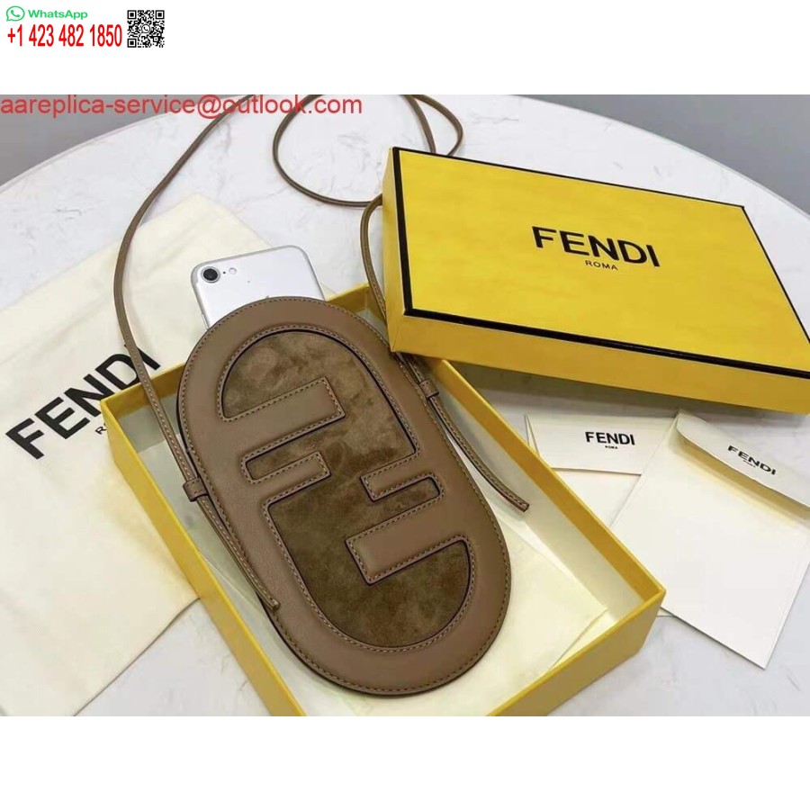 Реплика сумки через плечо для телефона Fendi 8526 серая