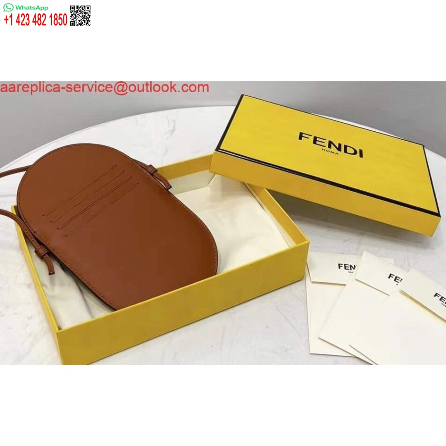 Реплика сумки через плечо для телефона Fendi 8526 коричневая