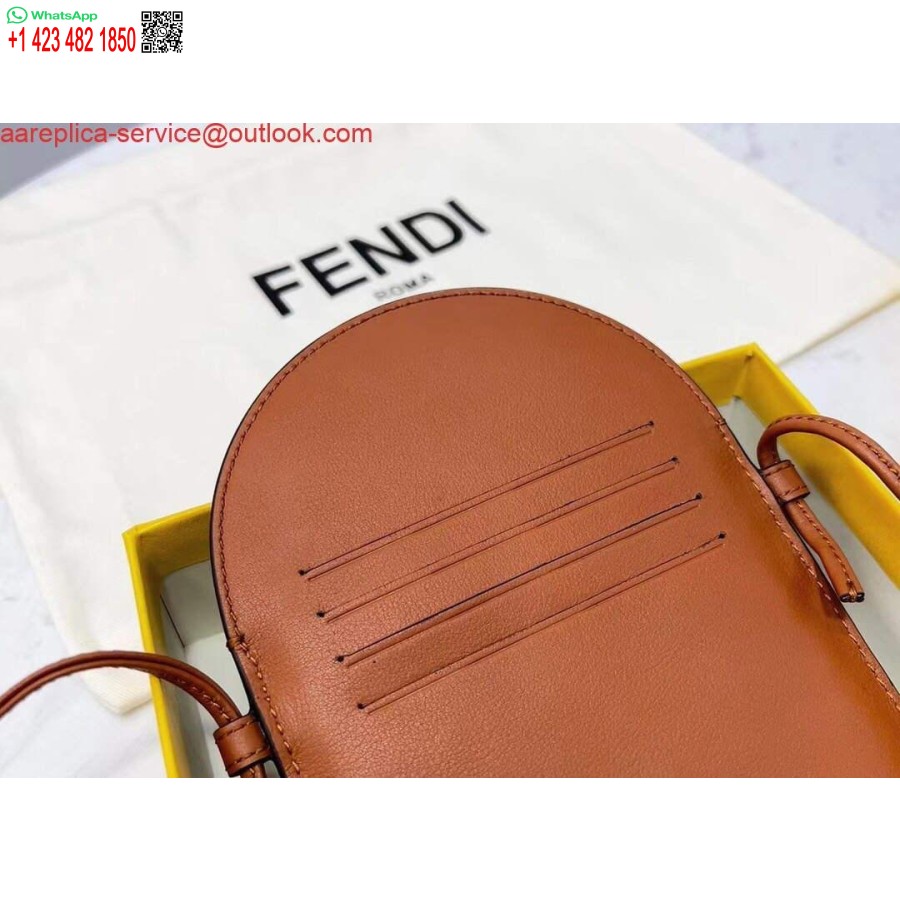 Реплика сумки через плечо для телефона Fendi 8526 коричневая