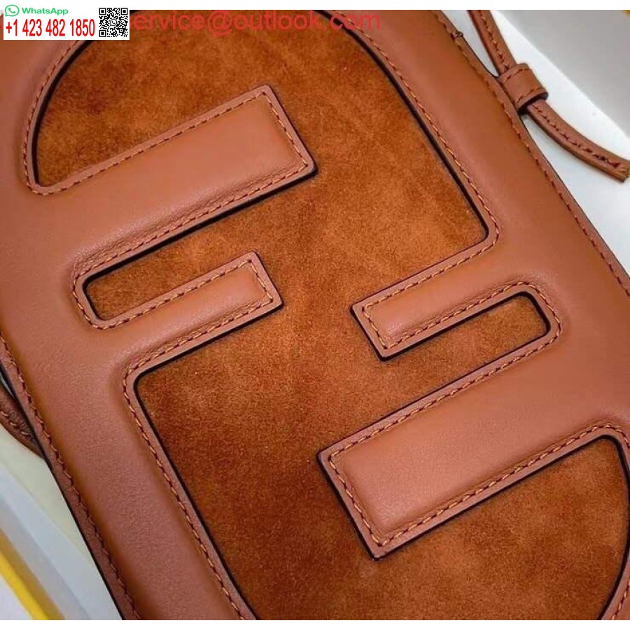 Реплика сумки через плечо для телефона Fendi 8526 коричневая