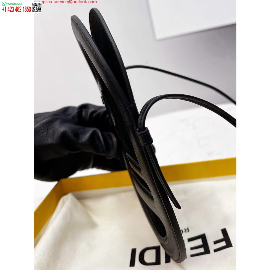 Ρεπλίκα τσάντα ώμου τηλεφώνου Fendi 8526 μαύρη