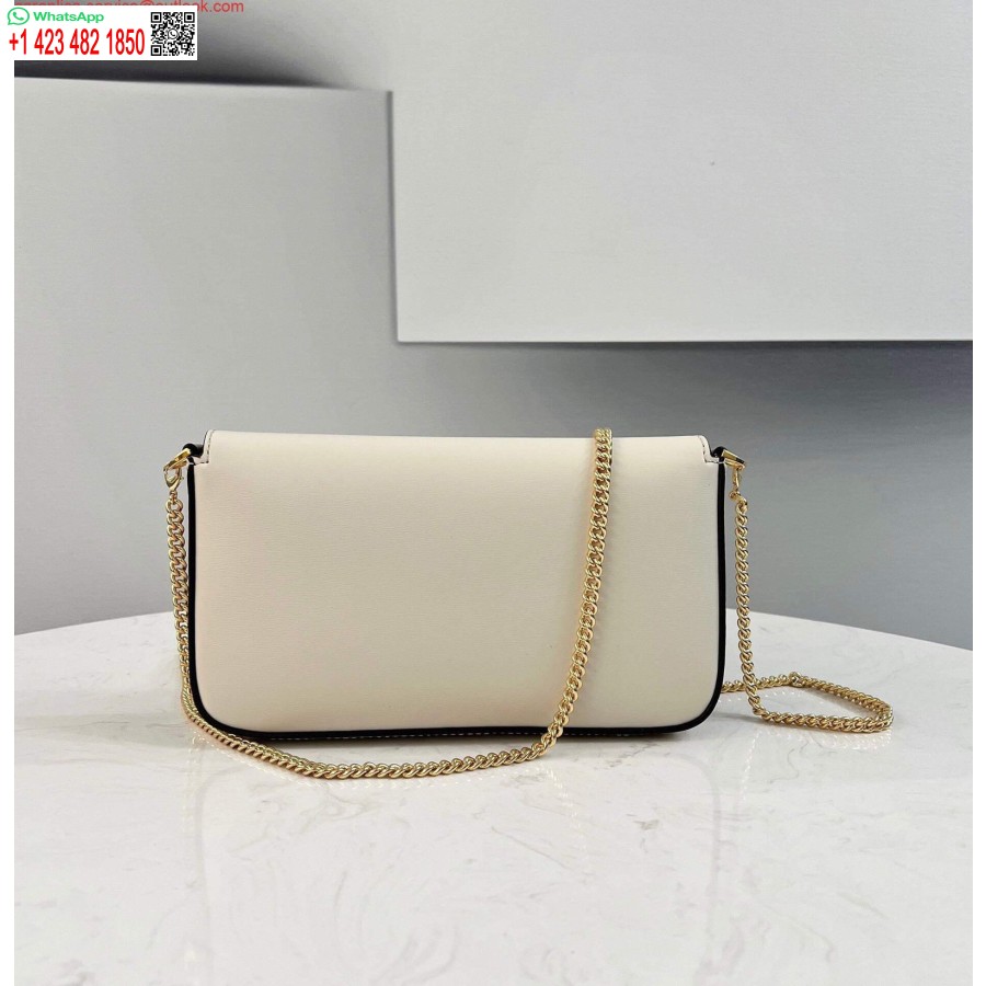 ρεπλίκα Fendi 8521 τσάντα ώμου Midi αλυσίδα μπαγκέτας λευκό