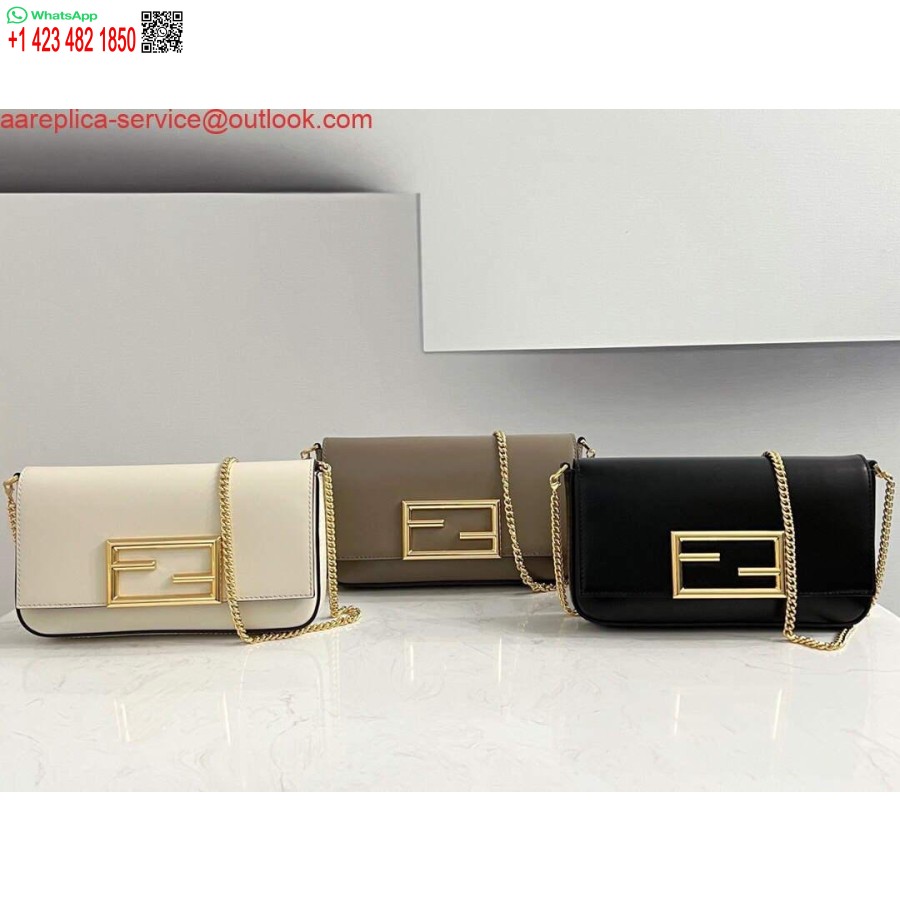 Replica Fendi 8521 Baguette Grandininis Midi Pečių Krepšys Baltas