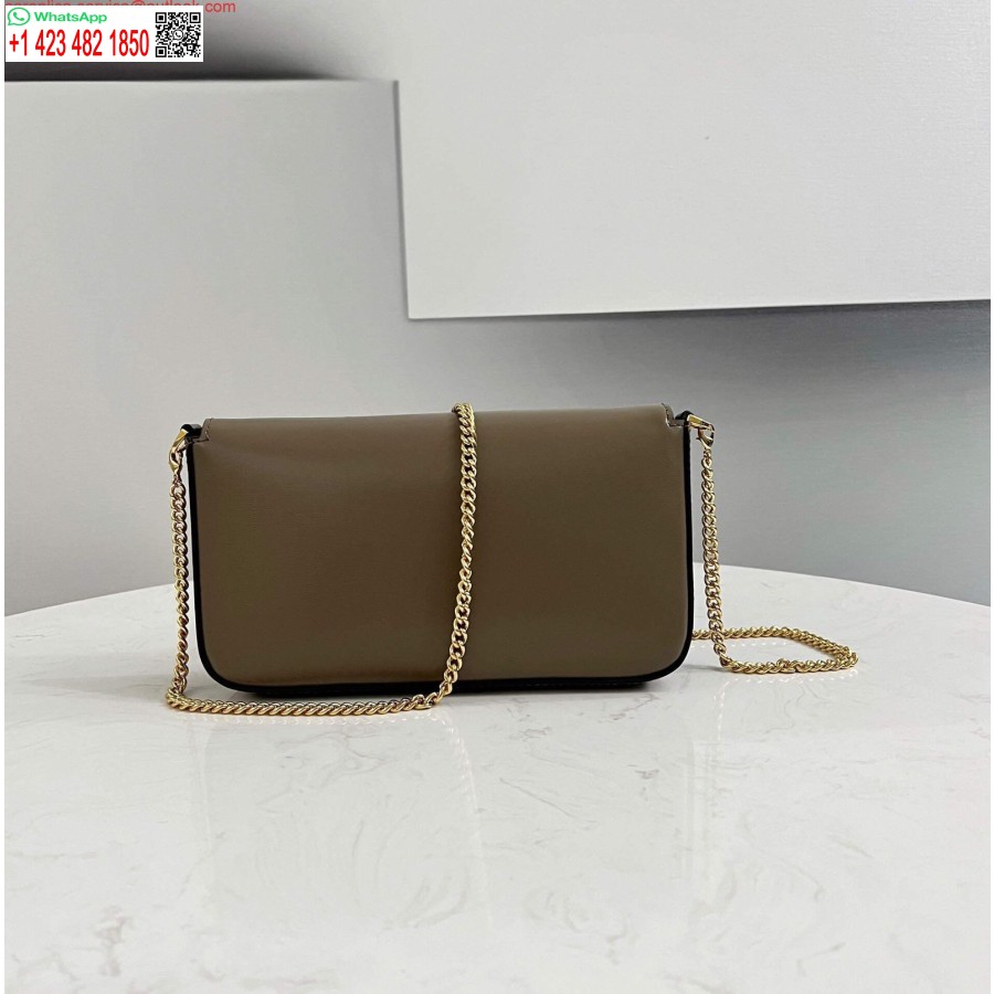 ρεπλίκα Fendi 8521 τσάντα ώμου Midi αλυσίδα μπαγκέτας γκρι