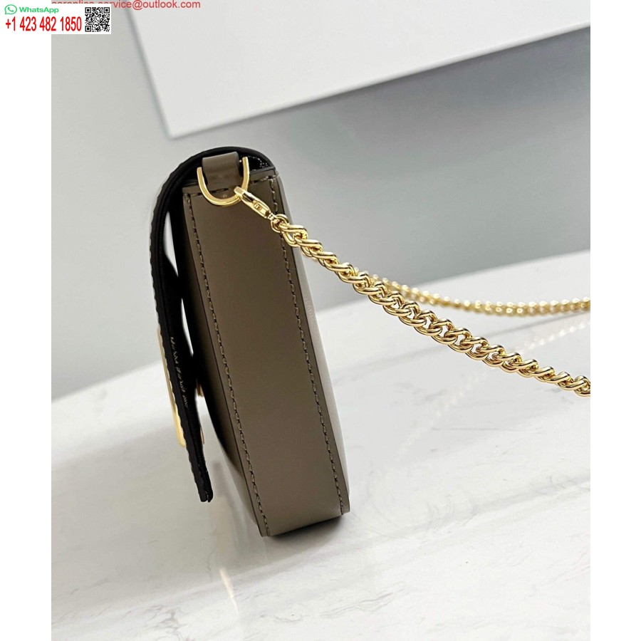 ρεπλίκα Fendi 8521 τσάντα ώμου Midi αλυσίδα μπαγκέτας γκρι