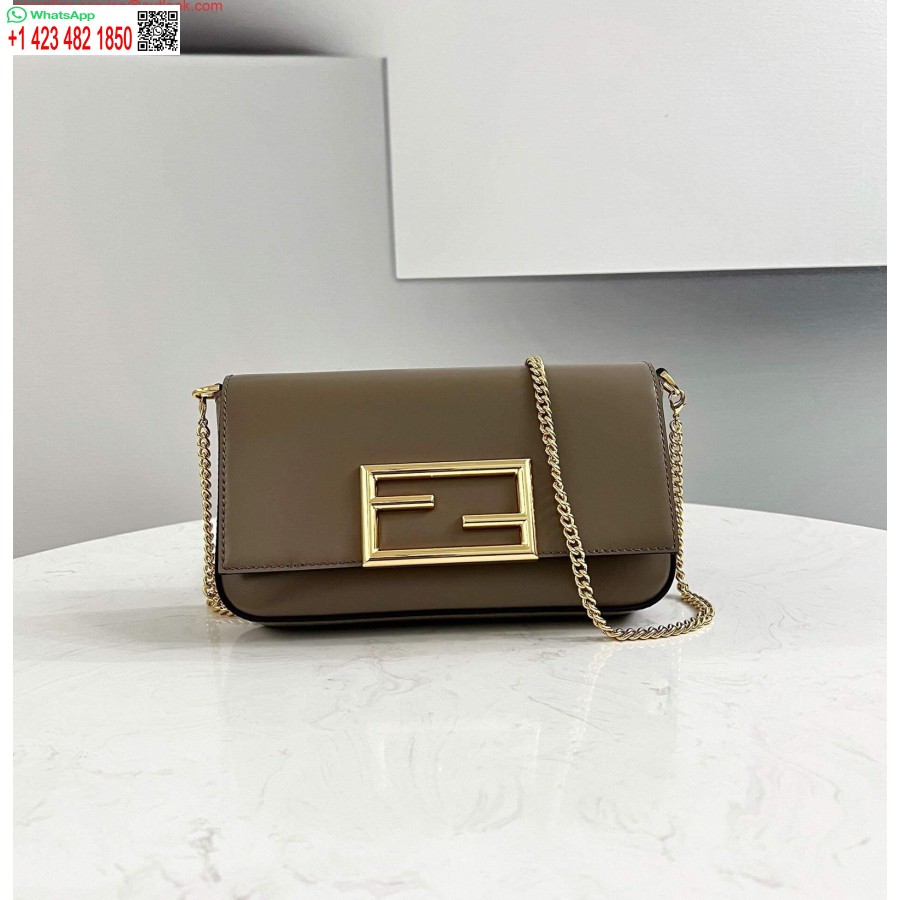 Replica Fendi 8521 Baguette Grandininis Midi Pečių Krepšys Pilkas