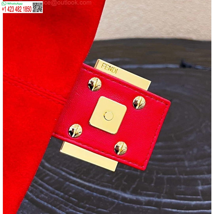 ρεπλίκα Fendi 8339 μεσαίωνα μονόχρωμη τσάντα μασχάλης κόκκινη