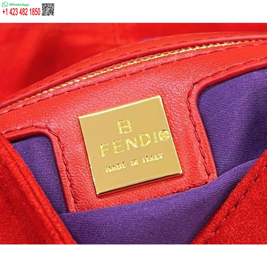 ρεπλίκα Fendi 8339 μεσαίωνα μονόχρωμη τσάντα μασχάλης κόκκινη